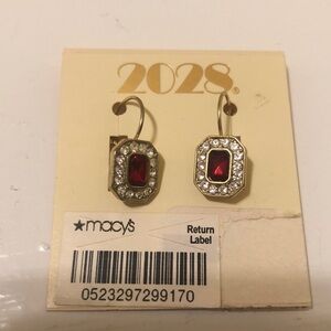 Nickel free red and gold tone earrings